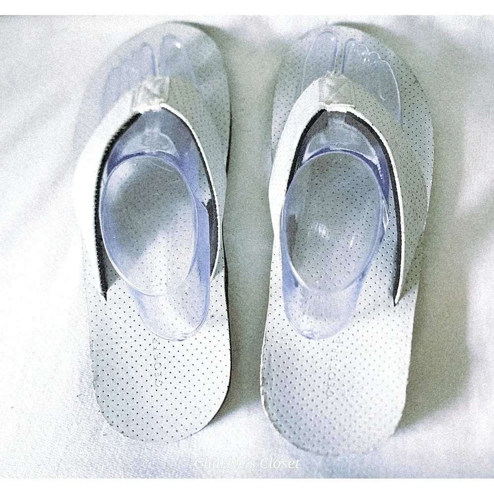 Geoffrey Beene Flip Flop Sandals Mens XL 12-13 White Vegan Beach Casual Lounge
